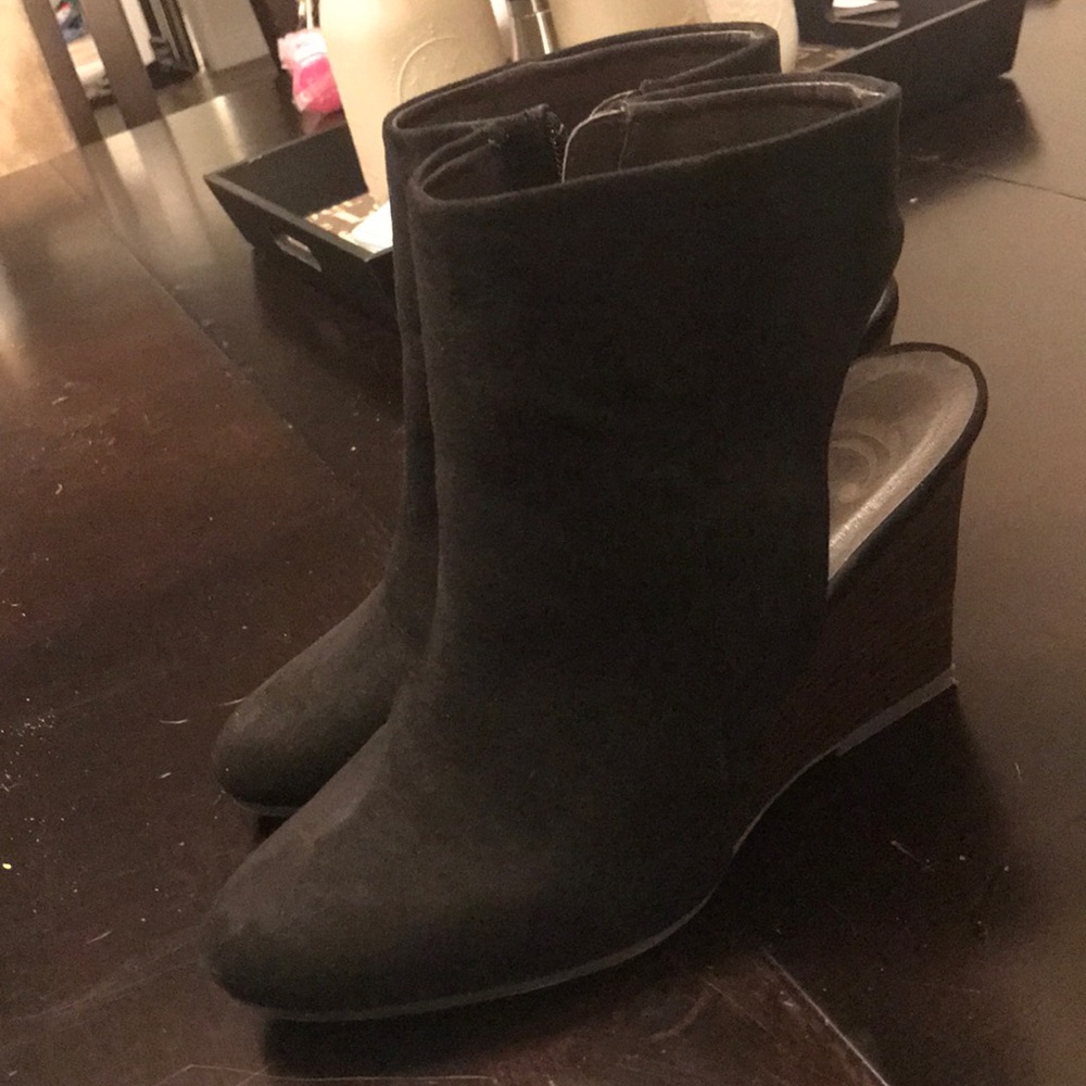 Black suede shoes